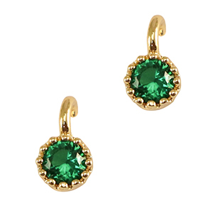 Colgantes de cristal Verde cl&aacute;sico-dorado