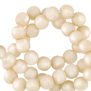 Abalorios Super Polaris Apaco redondos 8 mm mate Blanco prosecco