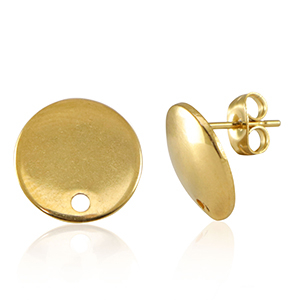 Fornituras Acero Inox pendientes con anilla 13mm Dorado