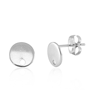 Fornituras Acero Inox pendientes con anilla 8mm Plateado