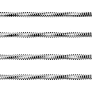 Fornituras Acero Inox cadena jasseron serpiente 2.5mm Plateado