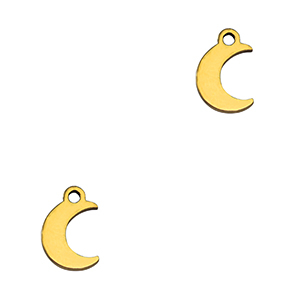 Colgantes Acero Inox luna Dorado