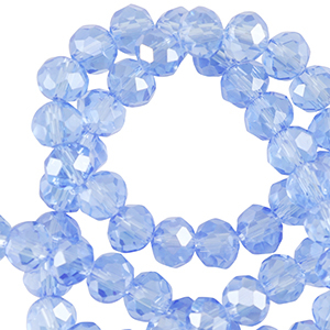 Abalorios faceteados disco 8x6mm Azul finley-revestimiento pearl shine
