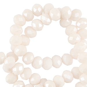 Abalorios faceteados disco 8x6mm Blanco Durazno claro-revestimiento pearl shine