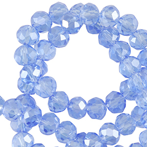 Abalorios faceteados disco 6x4mm Azul finley-revestimiento pearl shine