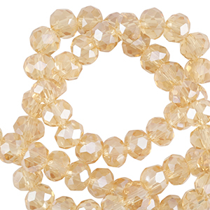 Abalorios faceteados disco 6x4mm Calendula amarillo-revestimiento pearl shine