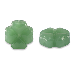 Abalorios de cristal tr&eacute;bol Verde vid