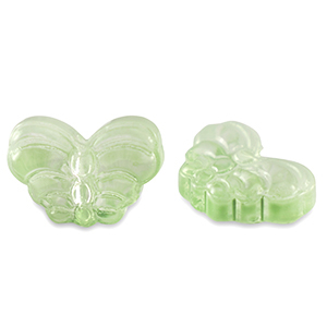 Abalorios de cristal mariposa Verde claro