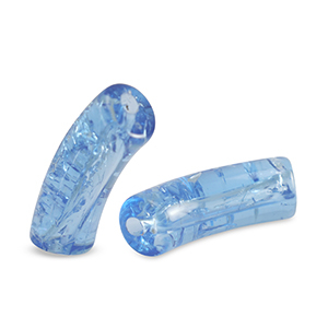 Abalorios acr&iacute;licos tubo craquelado Azul carolina