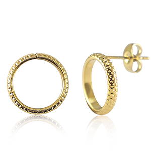 Pendientes Acero Inox 14mm Dorado
