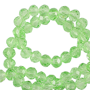 Abalorios faceteados disco 4x3mm Verde primavera