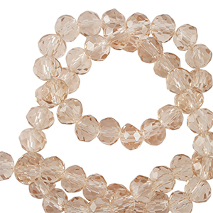 Abalorios faceteados disco 4x3mm Beige &aacute;mbar