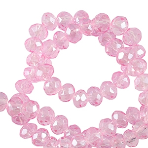 Abalorios faceteados disco 3x2mm Rosa azalea