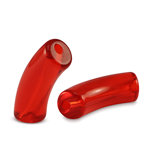 Abalorios acr&iacute;licos tubo Rojo