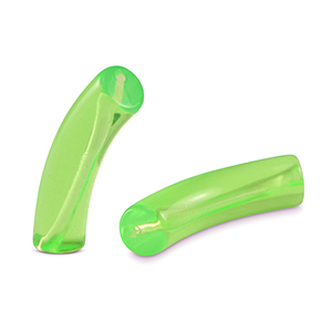 Abalorios acr&iacute;licos tubo Verde peridoto