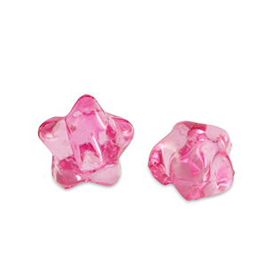 Abalorios acr&iacute;licos estrella Rosa magenta transparente
