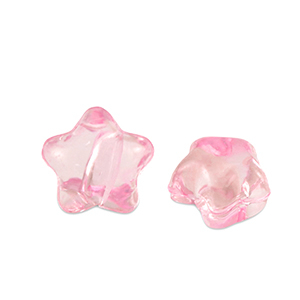 Abalorios acr&iacute;licos estrella Rosa transparente