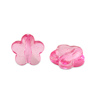 Abalorios acr&iacute;licos flor Rosa magenta transparente