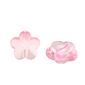 Abalorios acr&iacute;licos flor Rosa transparente