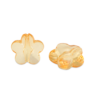 Abalorios acr&iacute;licos flor Amarillo spectra transparente