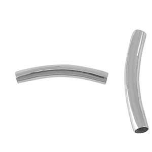 Abalorios Acero Inox tubo 40mm Plateado