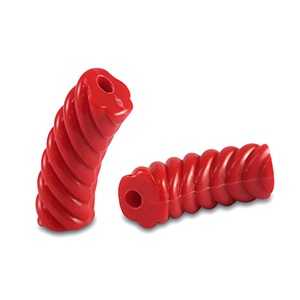 Abalorios acr&iacute;licos tubo espiral Rojo