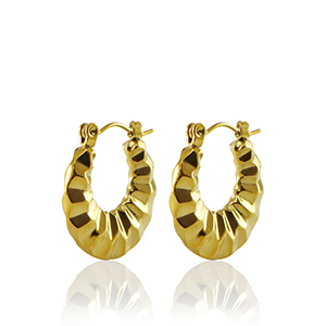 Pendientes Acero Inox criolla 20mm Dorado