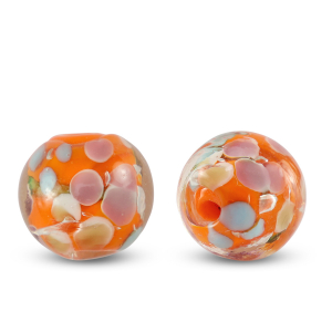 Abalorios de cristal 14mm Transparente-naranja