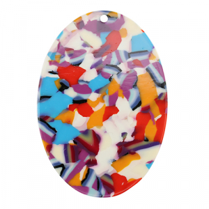 Colgantes de resina &oacute;valo Confeti multicolor