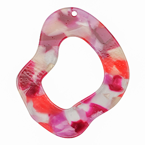 Colgantes de resina org&aacute;nico Multicolor rosa