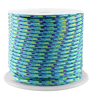 Cord&oacute;n estilo marino 2mm Azul-p&uacute;rpura-amarillo