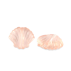 Abalorios acr&iacute;licos concha Transparente rosa salm&oacute;n