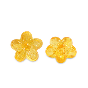 Abalorios acr&iacute;licos flor Transparente amarillo spectra