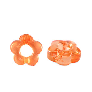Abalorios acr&iacute;licos flor Transparente naranja