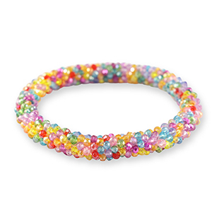 Pulsera con abalorios faceteados Multicolor amarillo-rosa