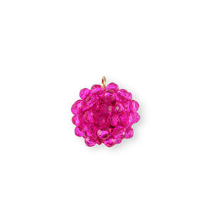 Colgantes faceteados entrepieza 16mm Fucsia