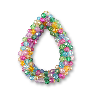 Colgantes faceteados gota Multicolor magenta-rosa