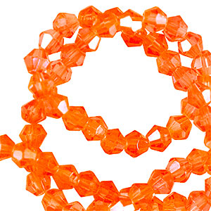 Abalorios faceteados bicono 6mm Naranja vibrante