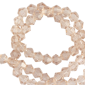 Abalorios faceteados bicono 4mm Beige &aacute;mbar