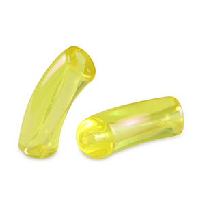 Abalorios acr&iuml;licos tubo Amarillo fresia-cubierta AB