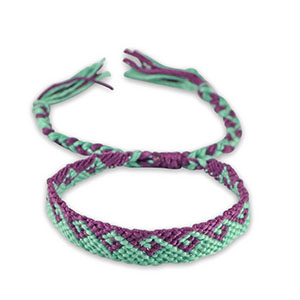 Pulseras Trendy P&uacute;rpura uva-turquesa