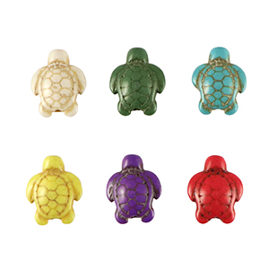 Piedras Naturales abalorios howlita tortuga Multicolor
