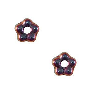 Abalorios Checos flor 5mm Iridiscente oscuro