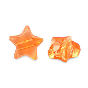Abalorios acr&iacute;licos estrella Transparente naranja