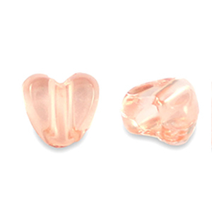 Abalorios acr&iacute;licos coraz&oacute;n Transparente rosa salm&oacute;n