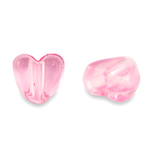 Abalorios acr&iacute;licos coraz&oacute;n Transparente rosa
