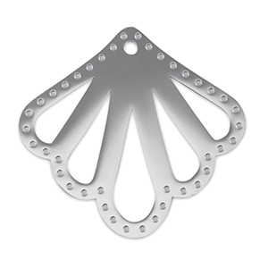 Colgantes Acero Inox entrepieza concha Plateado