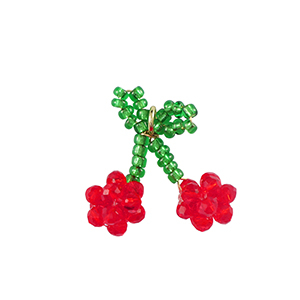 Colgantes faceteados cerezas Dorado-rojo verde