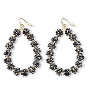 Pendientes faceteados gota Dorado-azul noche