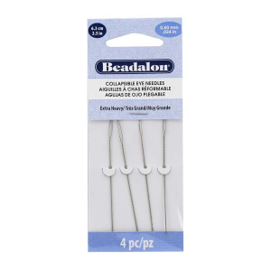 Beadalon agujas de ojo plegable 6.3cm (extra fuerte) Plateado